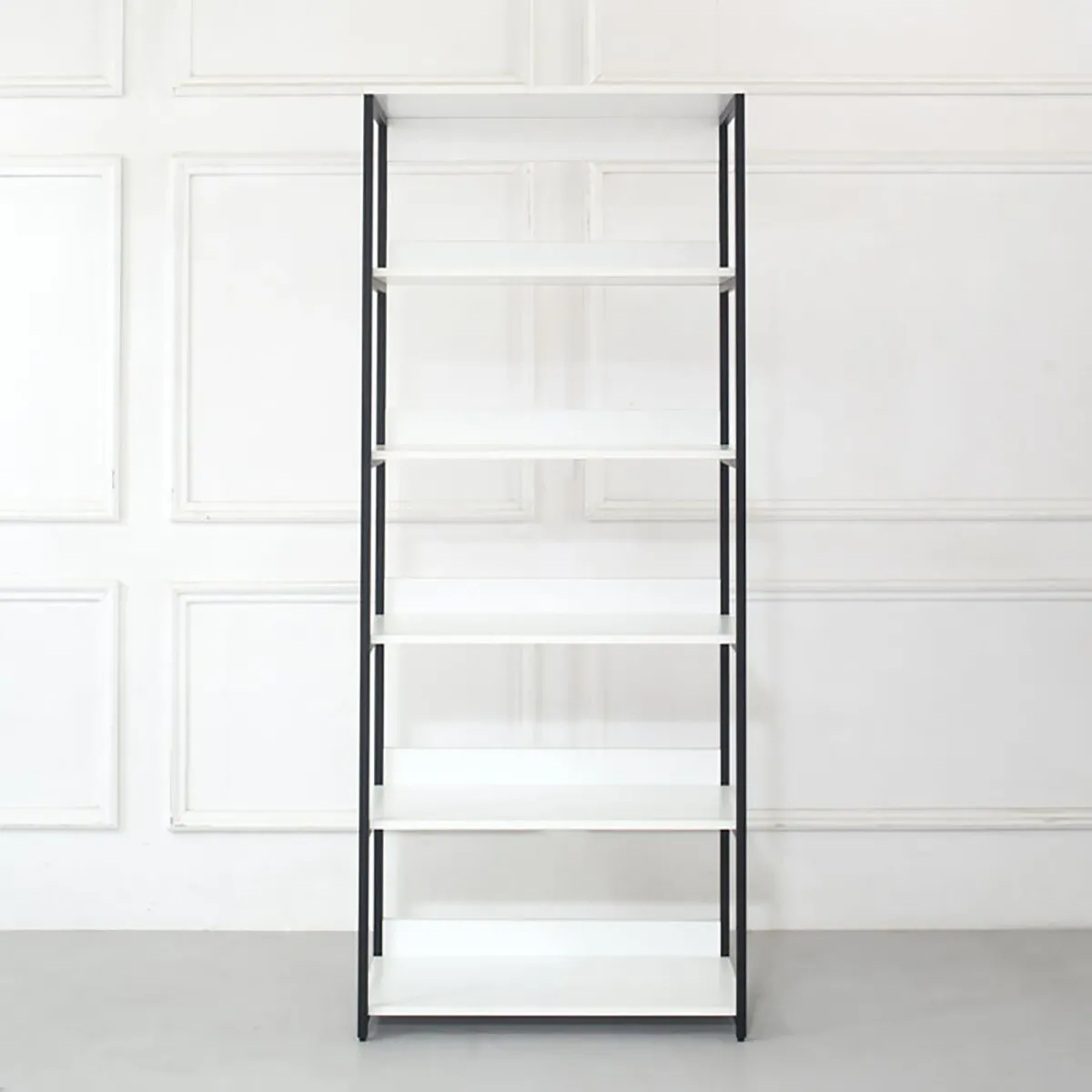 Fiona 96 in. W White Freestanding 3 Tower System 7 -Shelf Walk in Wood Closet System with Metal Frame