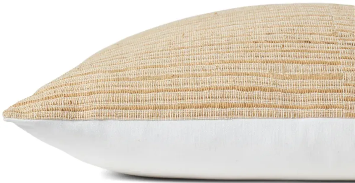 Jana PMH0047 Ivory/Natural 13''x21'' Polyester Pillow by Magnolia Home by Joanna Gaines x Loloi