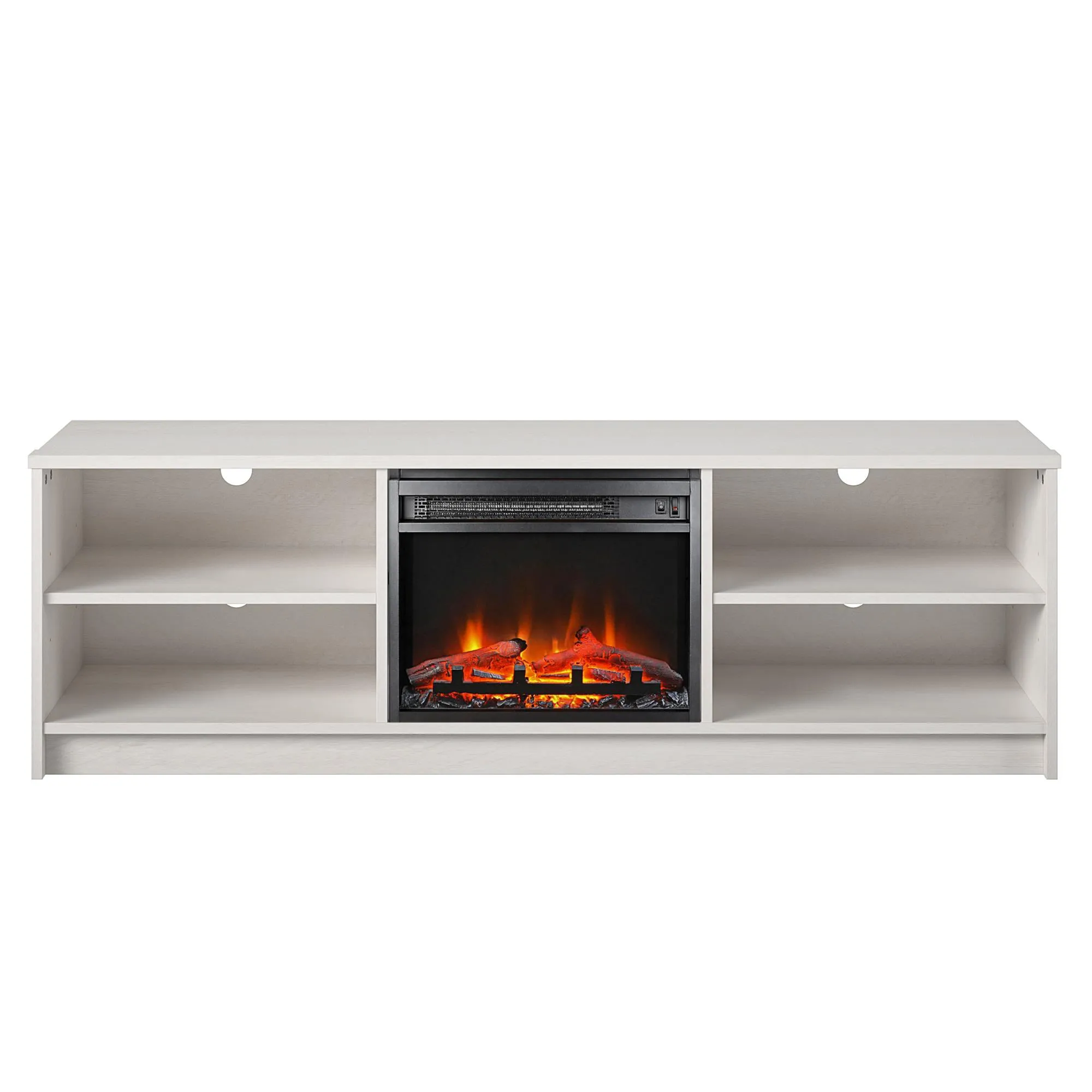 Nanton 65" TV Stand with Electric Fireplace Space Heater and 4 Shelves