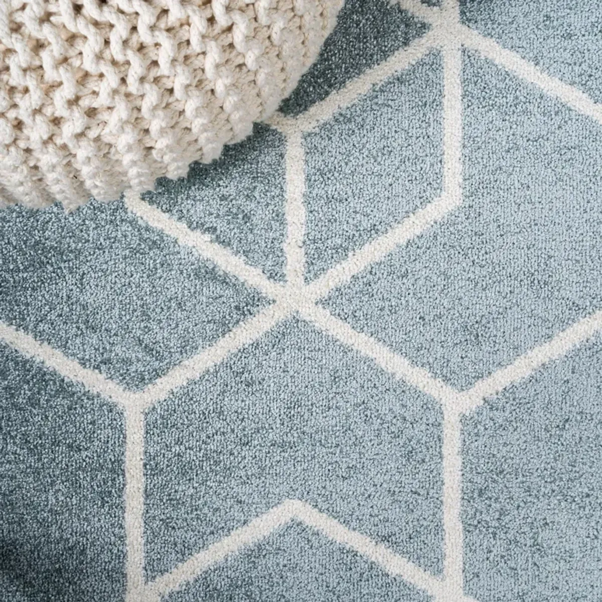 Tumbling Blocks Modern Geometric Area Rug