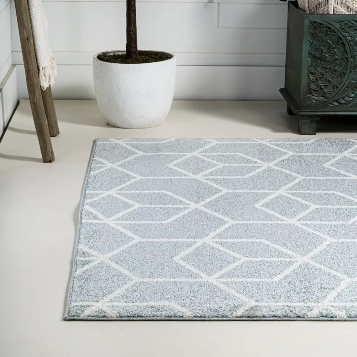 Tumbling Blocks Modern Geometric Area Rug