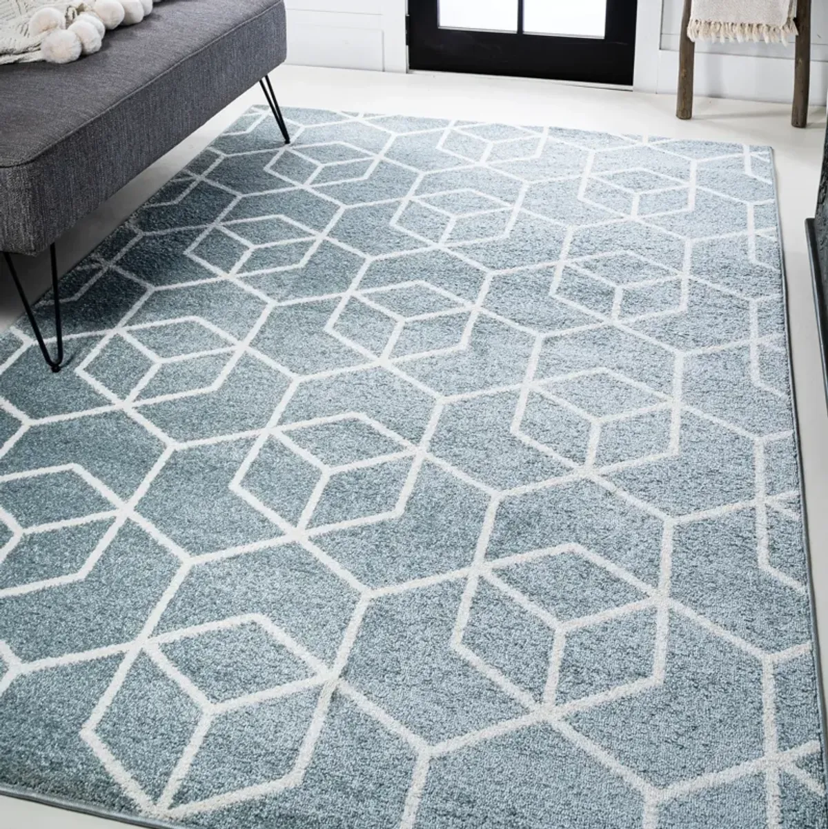 Tumbling Blocks Modern Geometric Area Rug