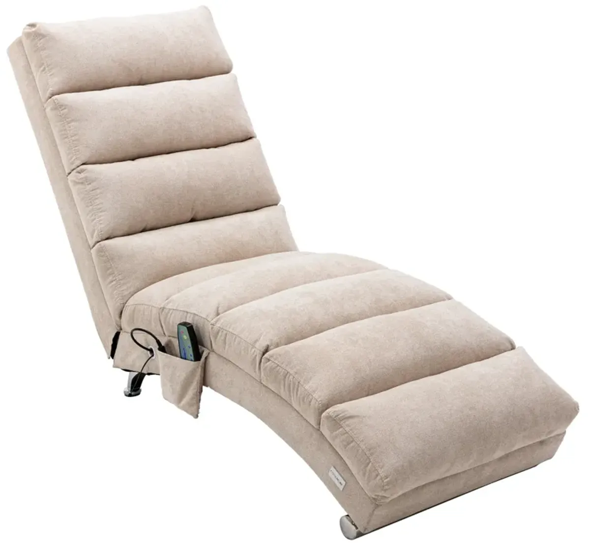 Linen Chaise Lounge Indoor Chair -  Modern Long Lounger for Office or Living Room