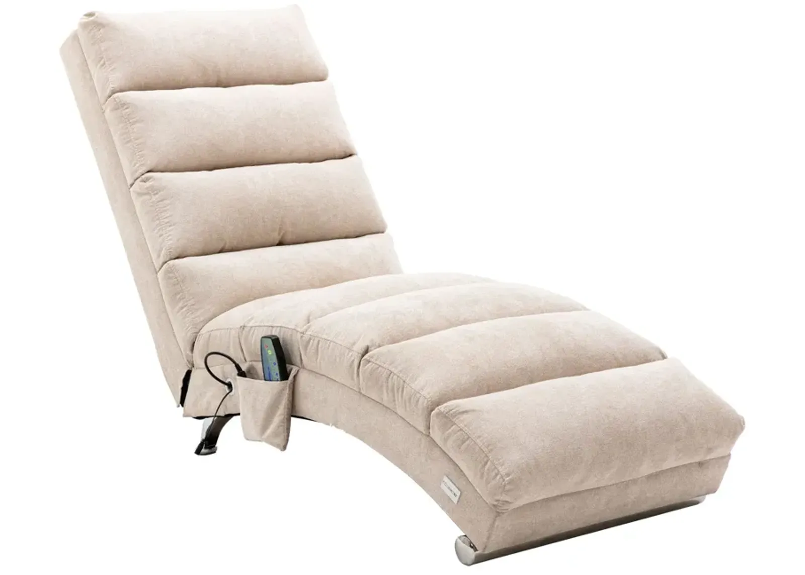 Linen Chaise Lounge Indoor Chair -  Modern Long Lounger for Office or Living Room