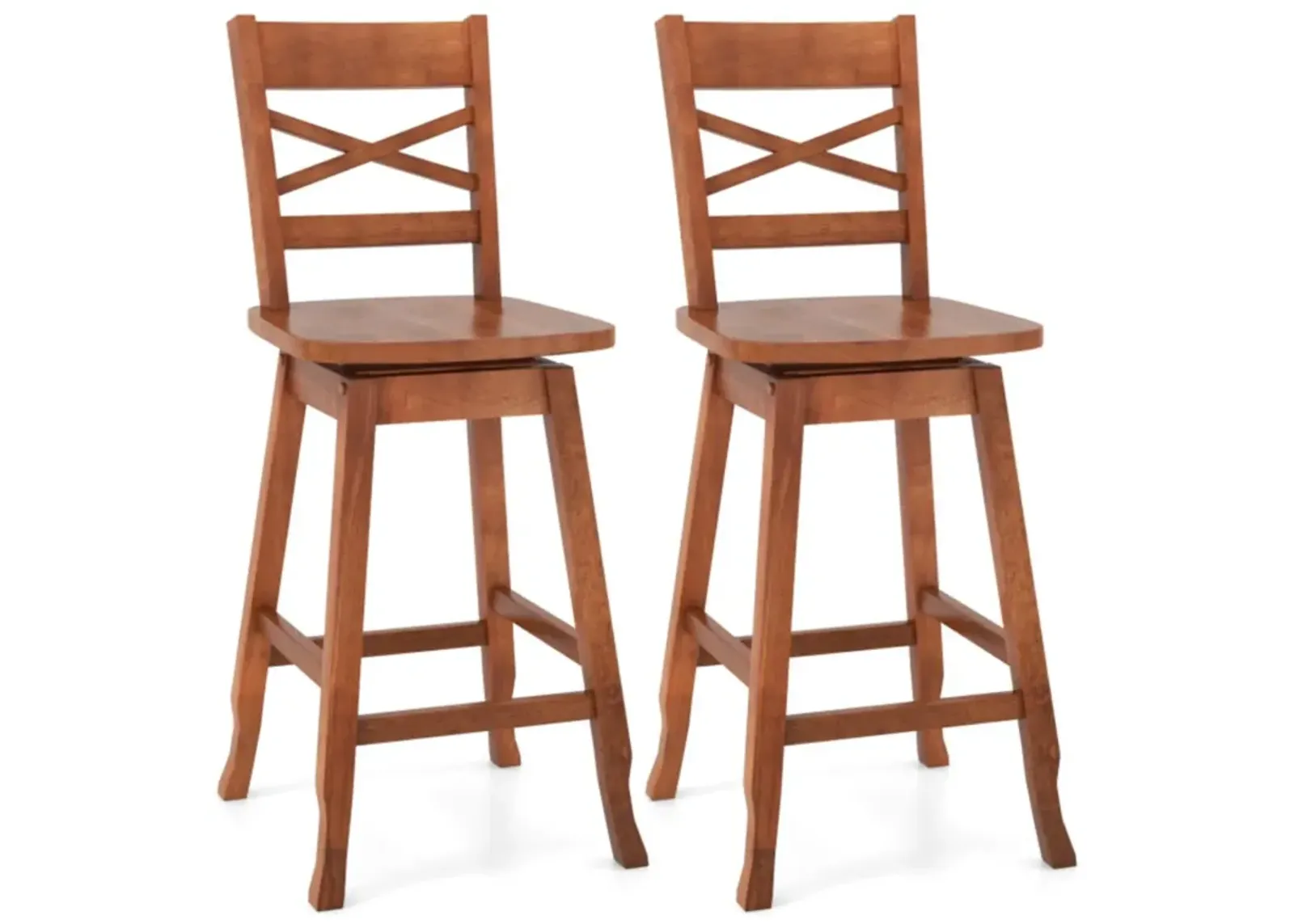 Hivvago Swivel 24-Inch Counter Height Stool Set of 2 with Inclined Backrest