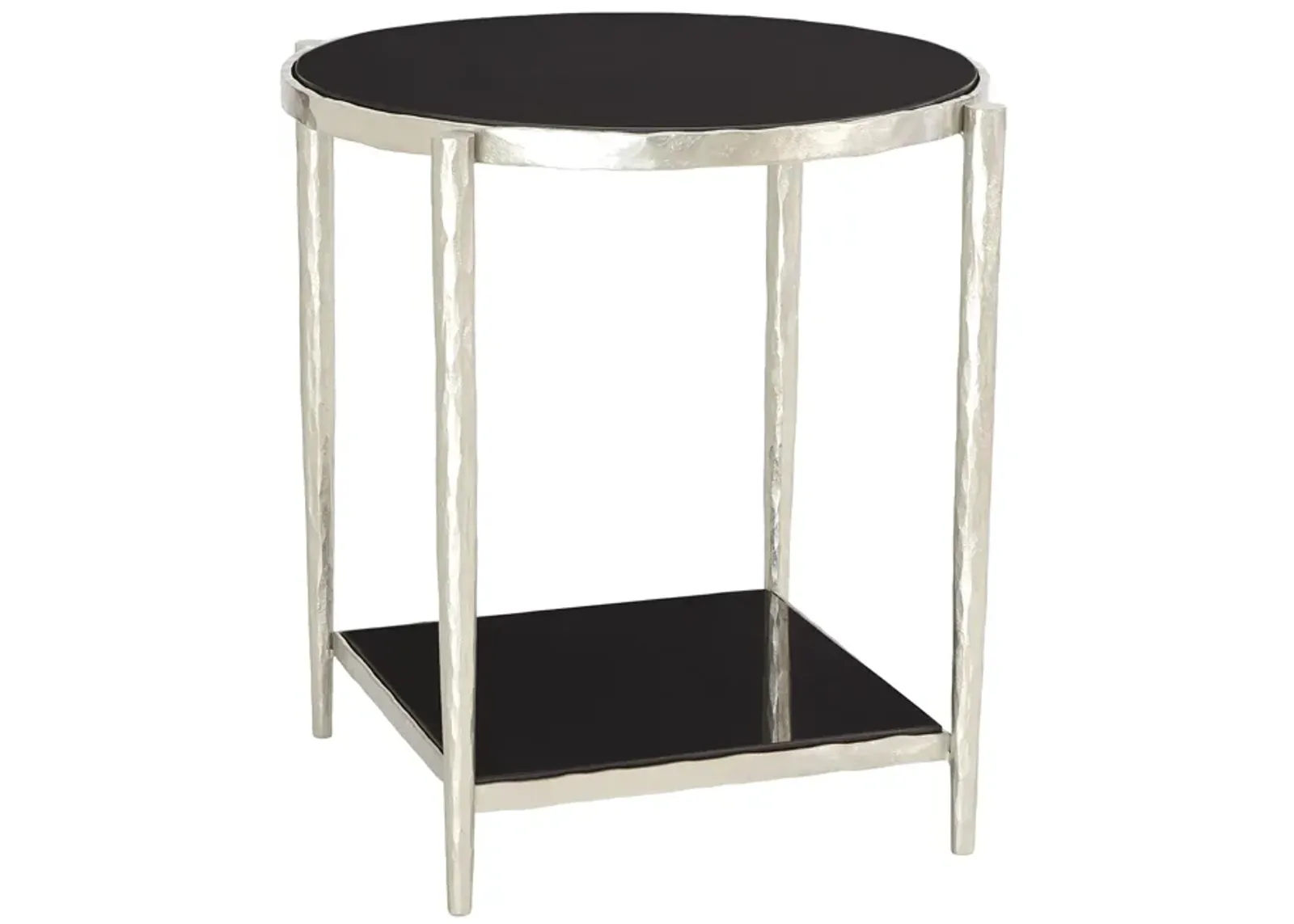 Circle/Square Silver Side Table