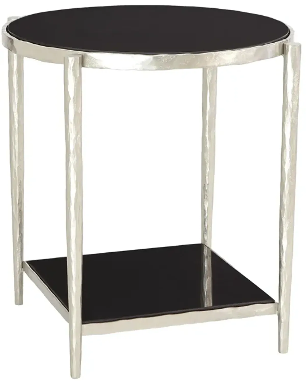 Circle/Square Silver Side Table