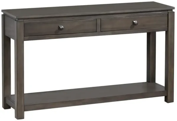 Shades of Gray 53 in. Weathered Grey Rectangle Solid Wood Console Table with 2 Drawers