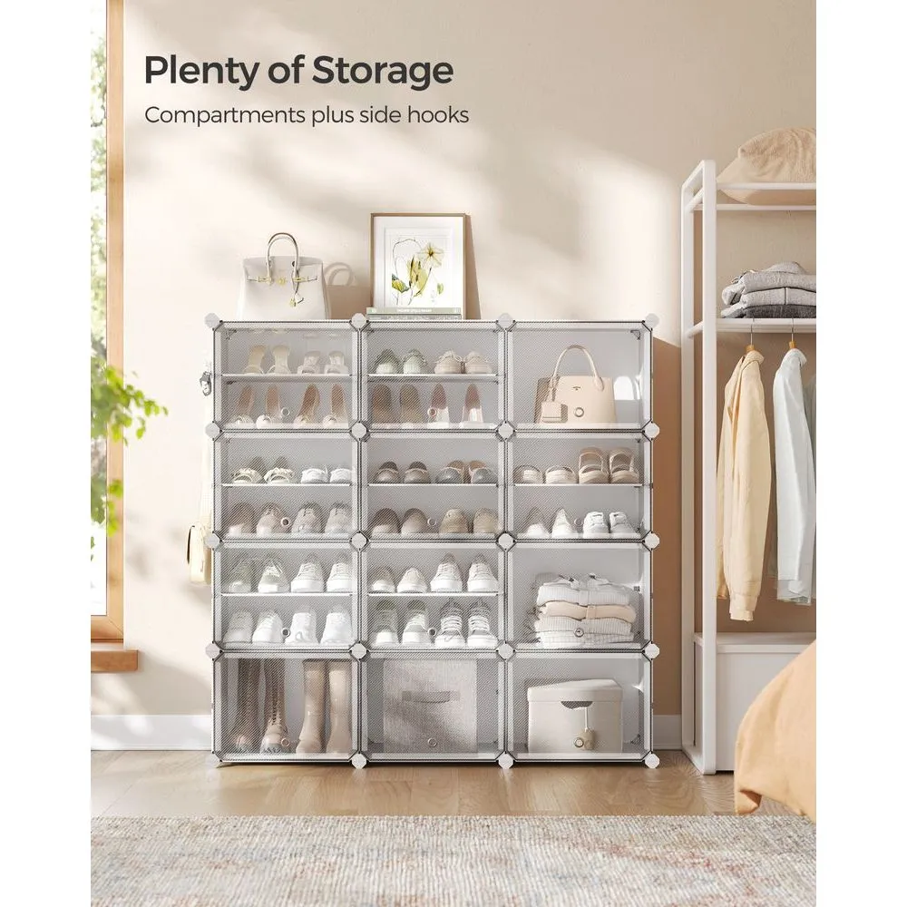 Plastic Shoe Rack with 12 Cubes for Versatile Storage and Easy Organization