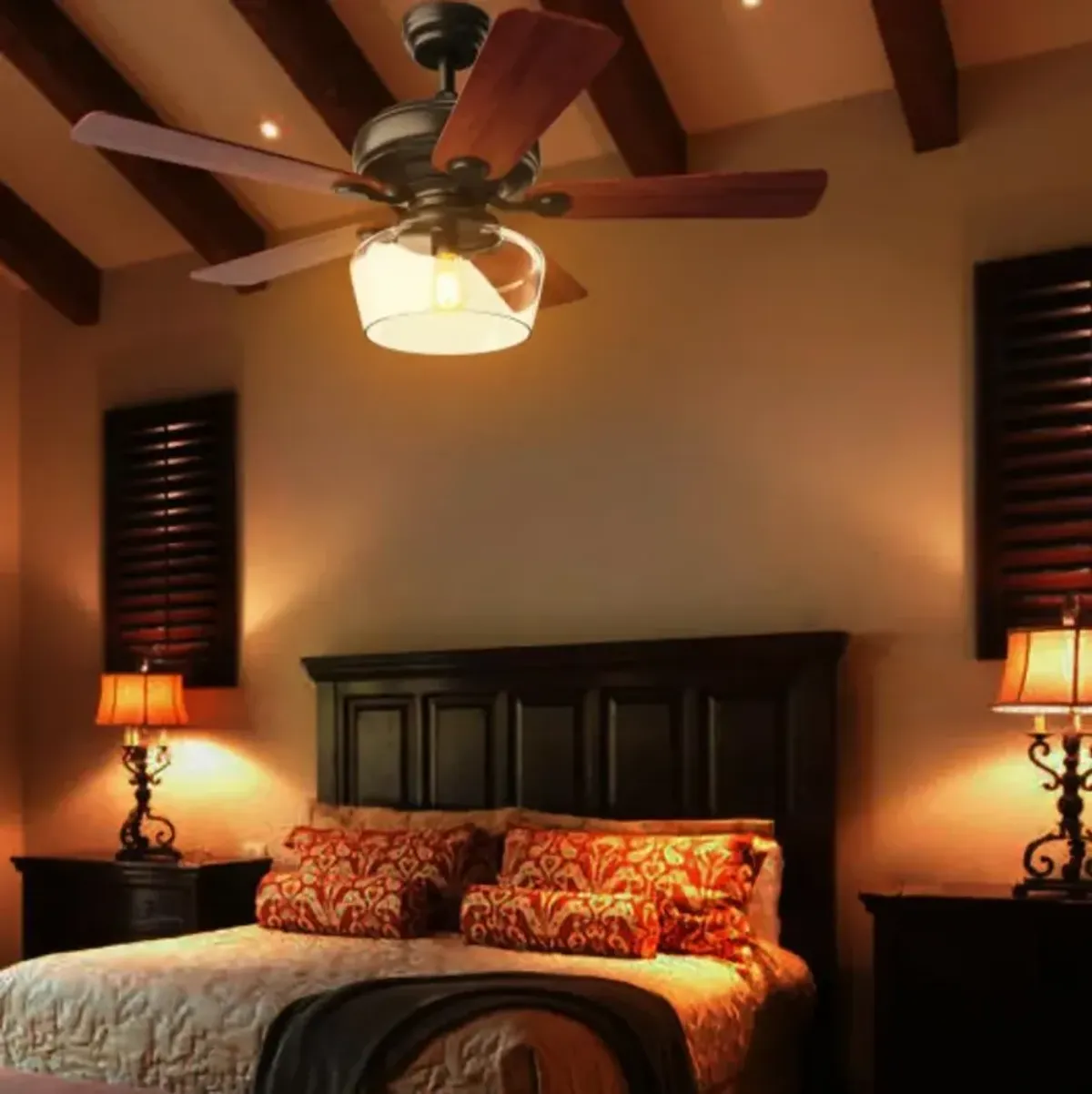 52-Inch Vintage Ceiling Fan with Remote Control and Reversible Blades Stylish Lighting Solution