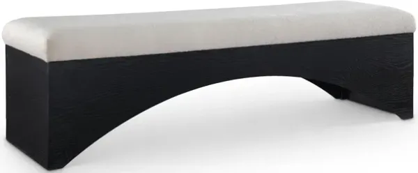 Meridian Furniture Lawson Beige Velour Fur Fabric Bench