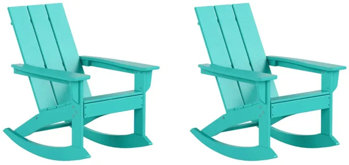 WestinTrends Modern Adirondack Outdoor Rocking Chair (Set of 2)