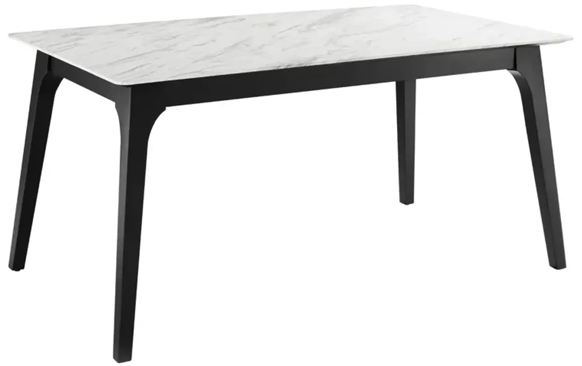 Modway - Juxtapose 63" Rectangular Performance Artificial Marble Dining Table Black White