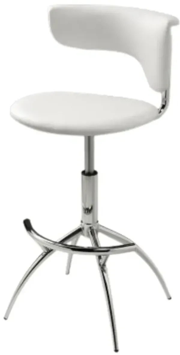 Pu Barstool W/ Chrome Legs, Set Of 2