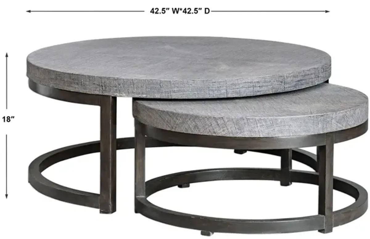 Aiyara Gray Nesting Tables, (Set of 2)