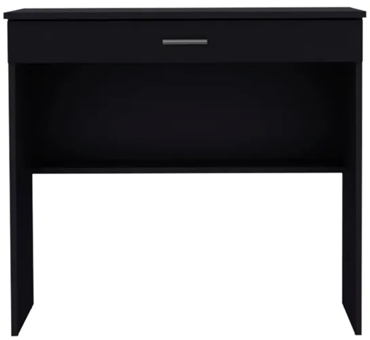 80 C Storage Desk, Compact Workstation with Drawer and Lower Shelf-Black