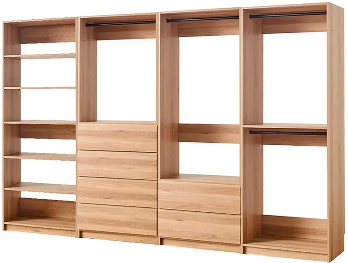 Prosper Oak Freestanding Walk in Wood Closet System