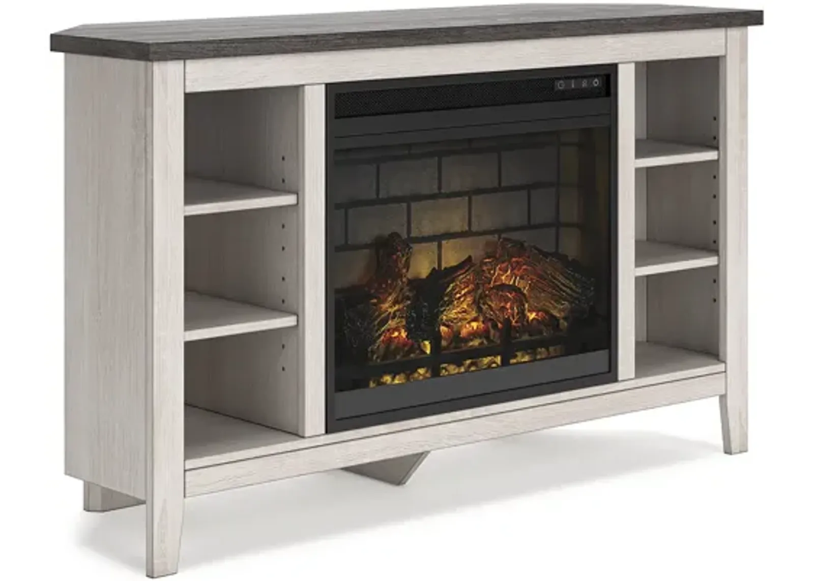 Dorrinson Corner TV Stand with Electric Fireplace