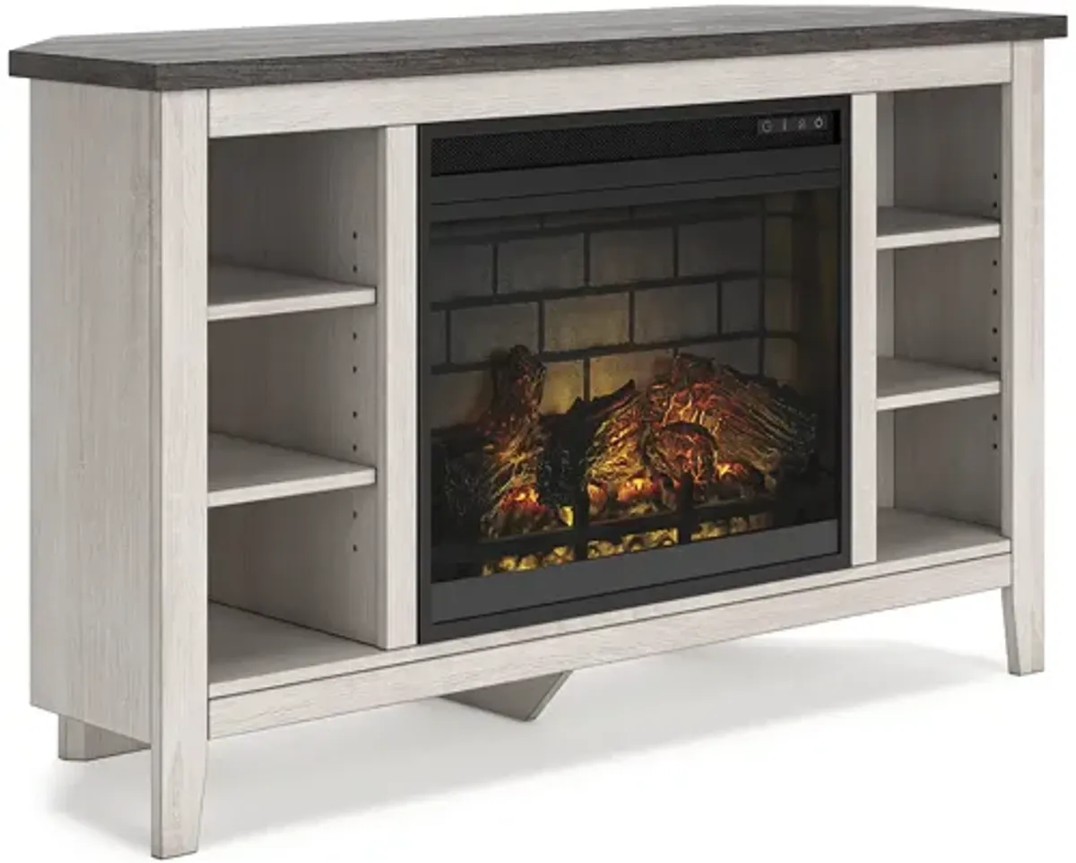 Dorrinson Corner TV Stand with Electric Fireplace