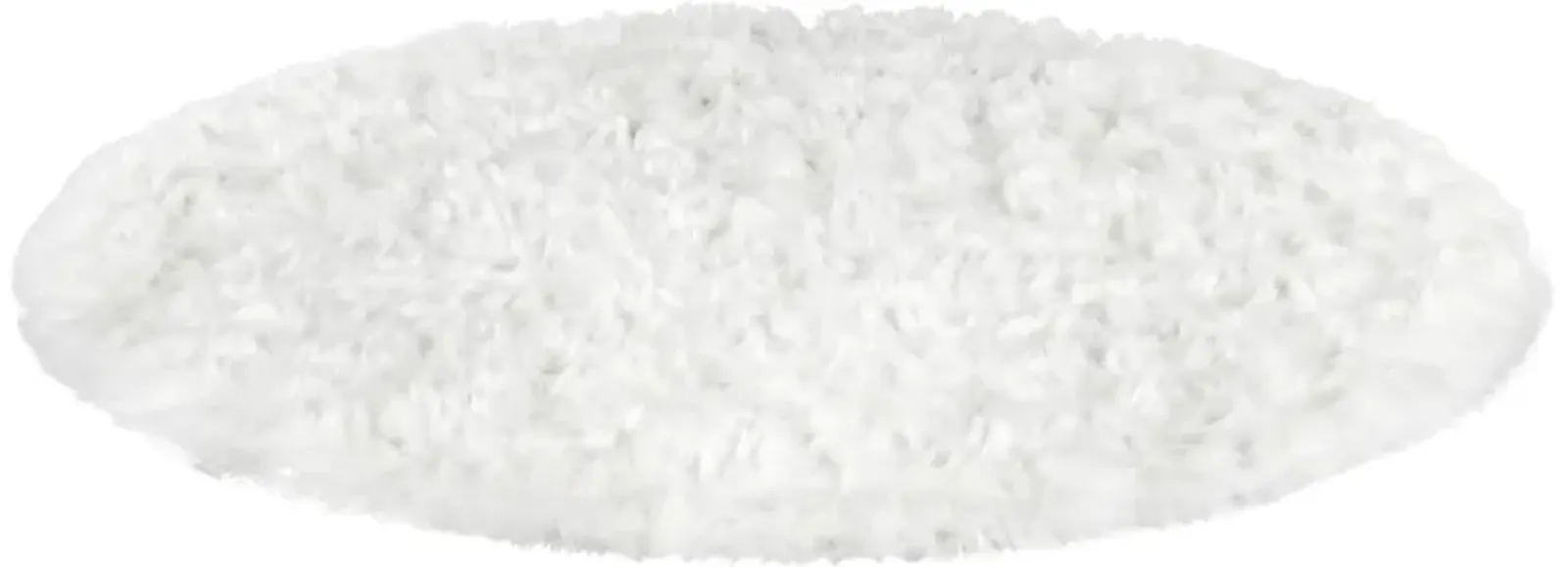 Walk on Me Faux Fur Super Soft 6 ft. Round White Area Rug