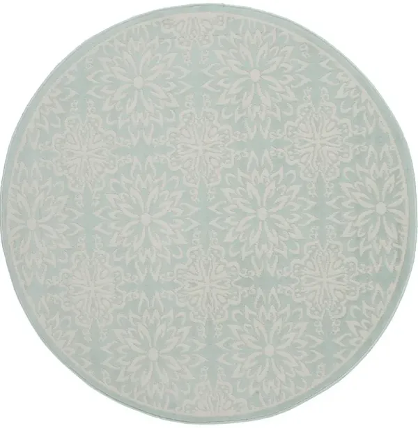 Jubilant JUB06 Ivory/Green 5'3" x Round Rug