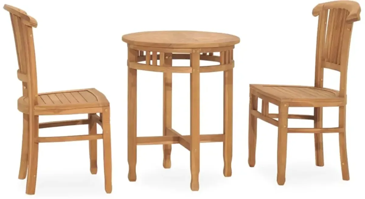 vidaXL 3 Piece Garden Dining Set Solid Teak Wood