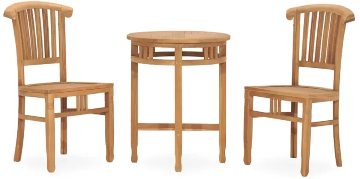 vidaXL 3 Piece Garden Dining Set Solid Teak Wood