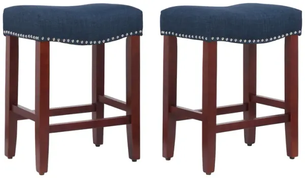 WestinTrends 24" Upholstered Saddle Seat Counter Stool (Set of 2)