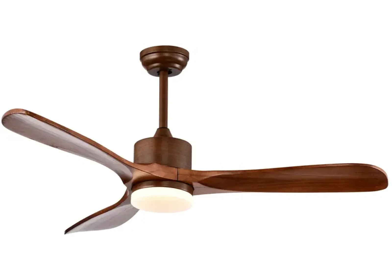 52 Inch Reversible Ceiling Fan with LED Light and Adjustable Temperature