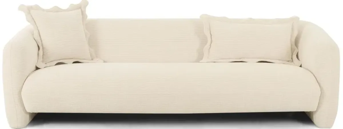 Lou Sandstone Textured Fabric Sofa