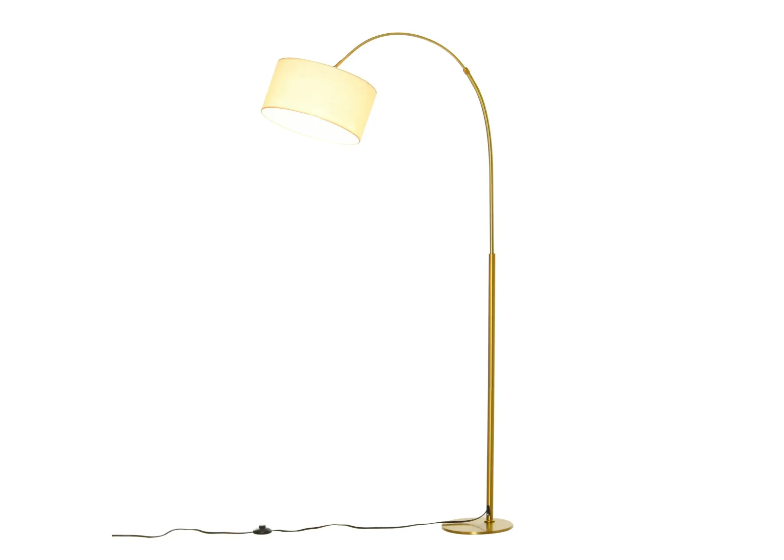 Cream White Illumination: 6FT Arch Floor Lamp with Flexible Shade