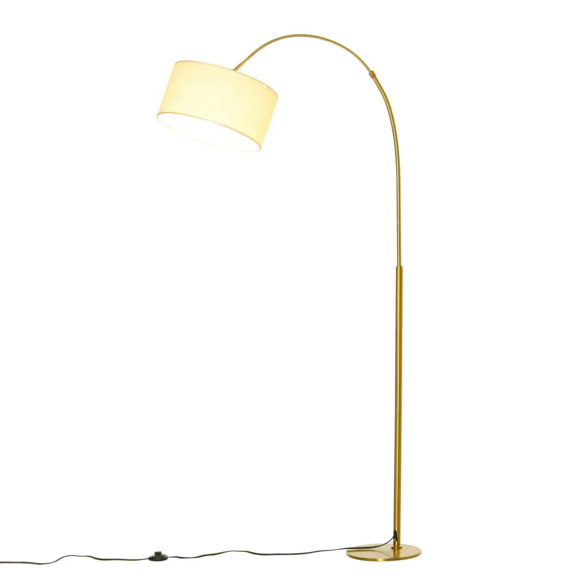 Cream White Illumination: 6FT Arch Floor Lamp with Flexible Shade