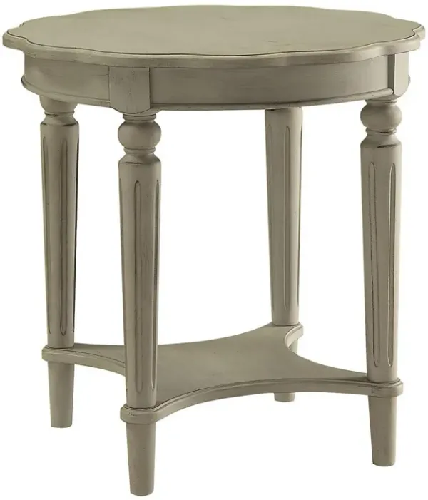 Benjara Fiza 24 Inch Side End Table, Solid Wood, Turned Legs, Antique Slate Gray