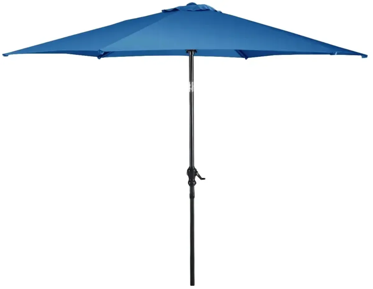 9FT Patio Umbrella Patio Market Steel Tilt W/ Crank Outdoor Yard Garden