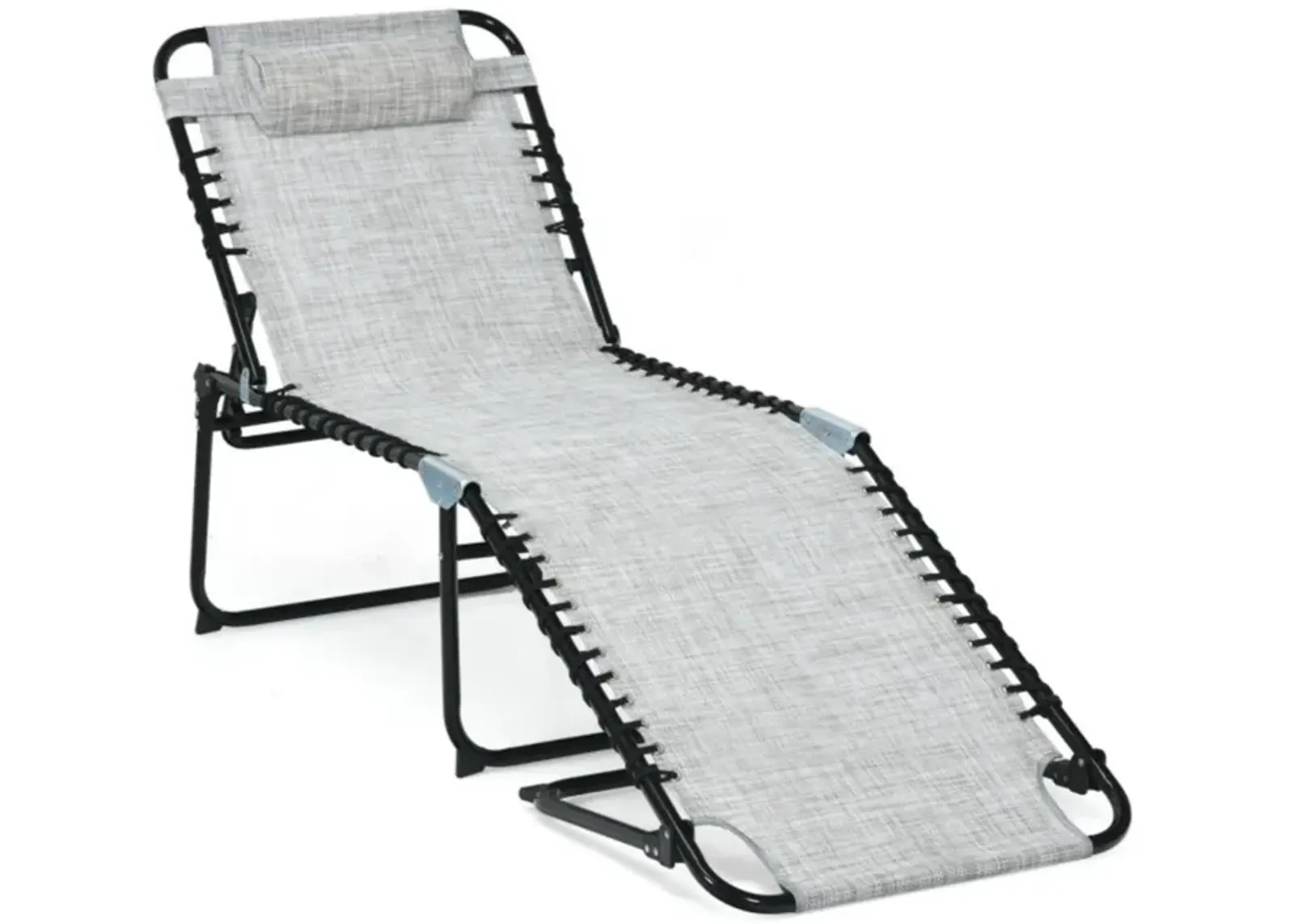 Hivvago Foldable Recline Lounge Chair with Adjustable Backrest and Footrest