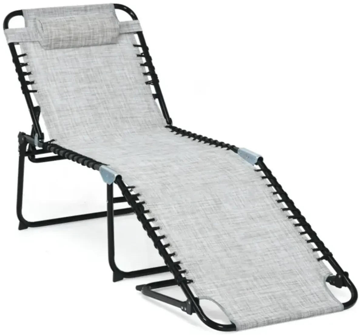 Hivvago Foldable Recline Lounge Chair with Adjustable Backrest and Footrest