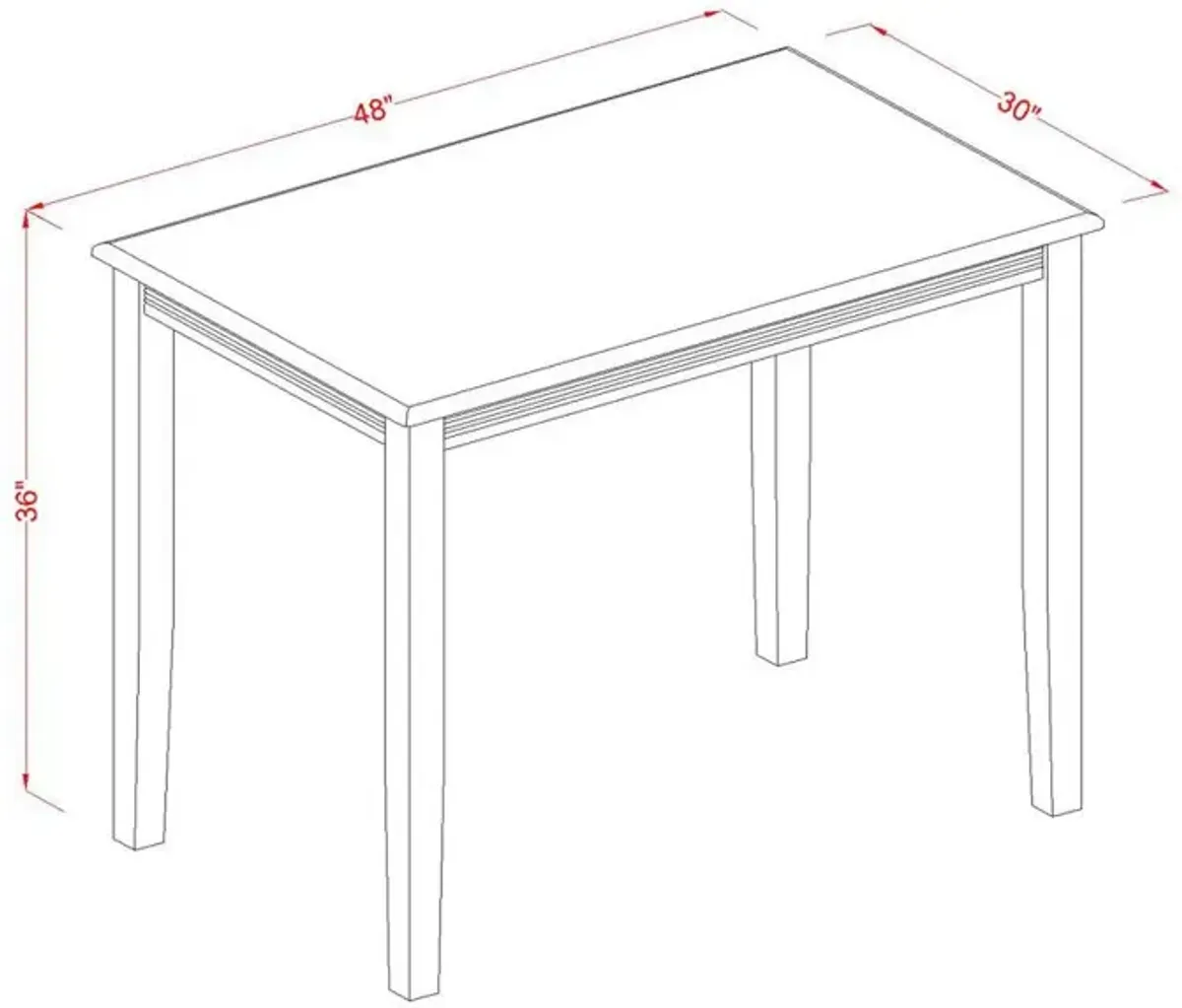 East West Furniture Yarmouth  Counter  Height  Table  Finished  in  Black