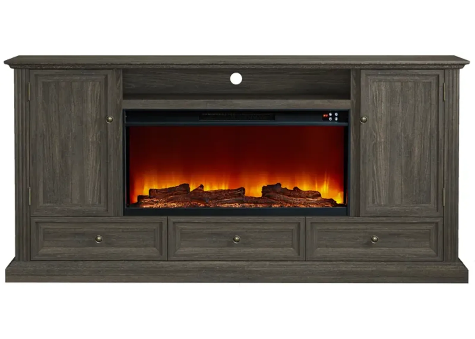 FESTIVO Farmhouse 72" TV Stand with Fireplace - Accommodates up to 75" TV