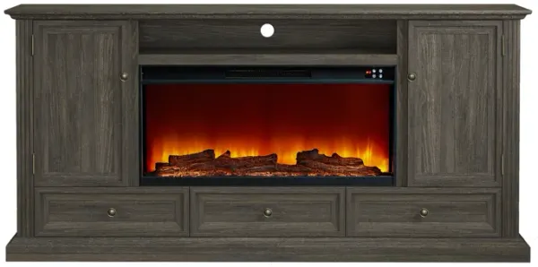 FESTIVO Farmhouse 72" TV Stand with Fireplace - Accommodates up to 75" TV
