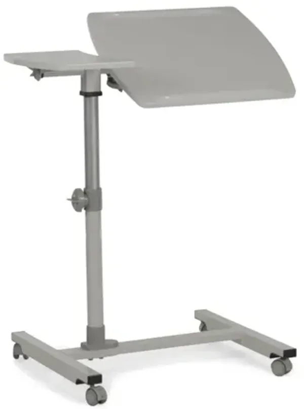 Adjustable Glossy White Reading Table with Casters