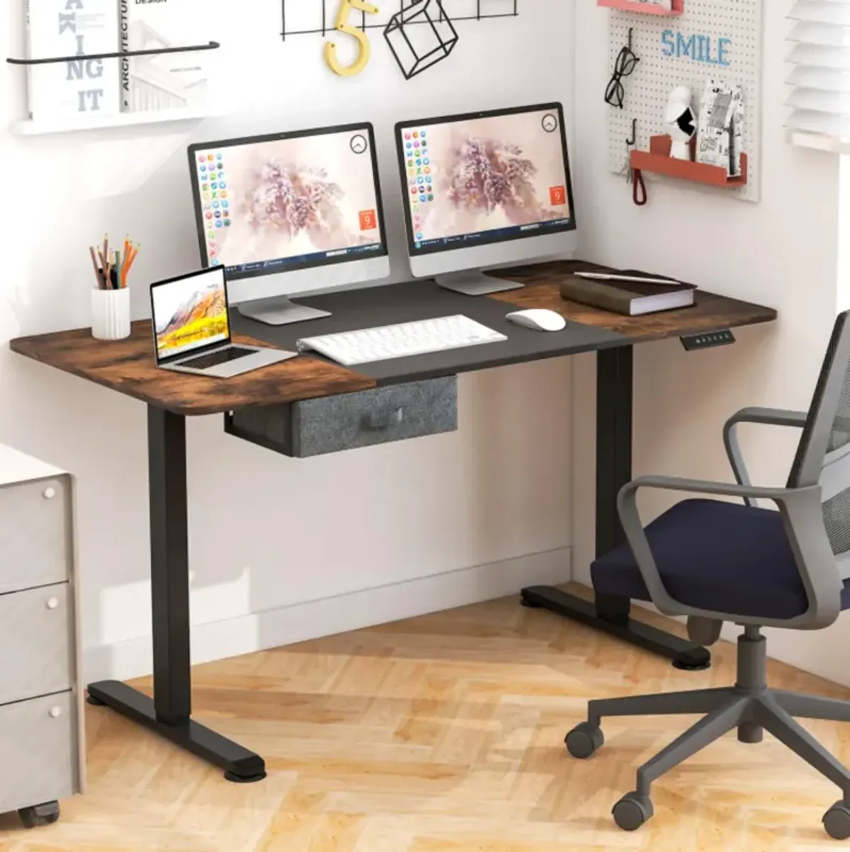 Hivvago Height Adjustable Electric Standing Desk with USB Charging Port