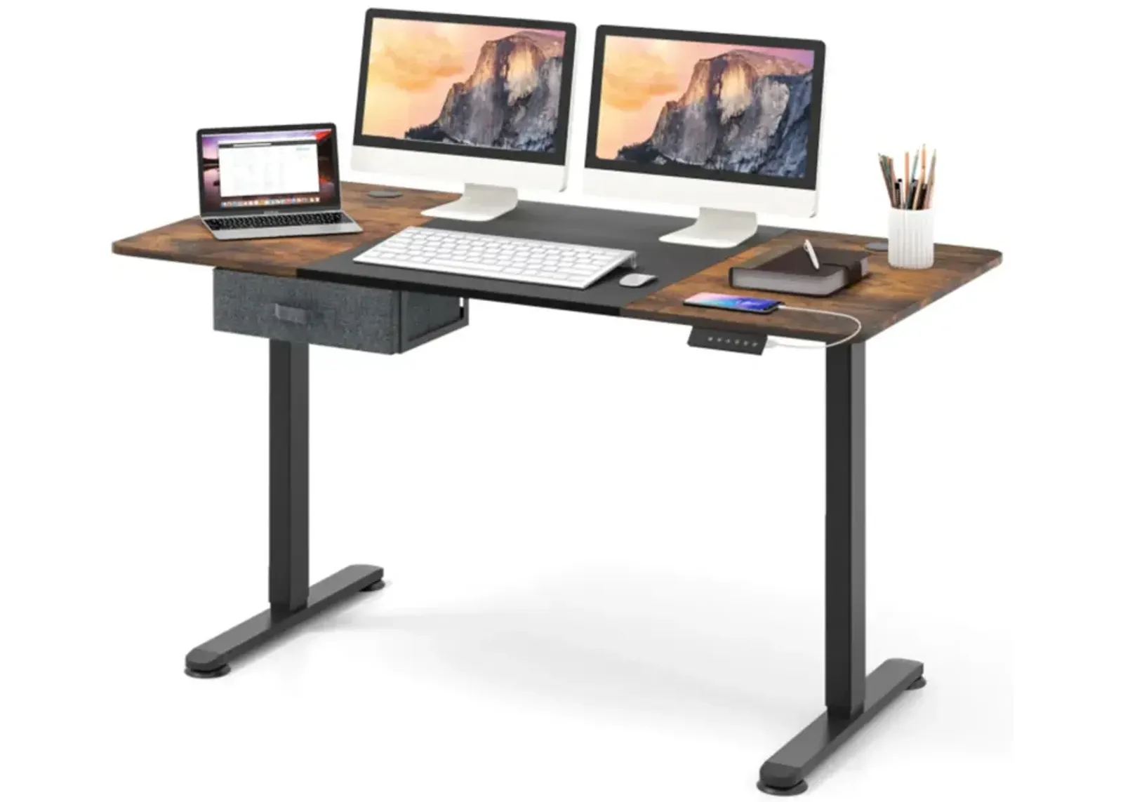 Hivvago Height Adjustable Electric Standing Desk with USB Charging Port