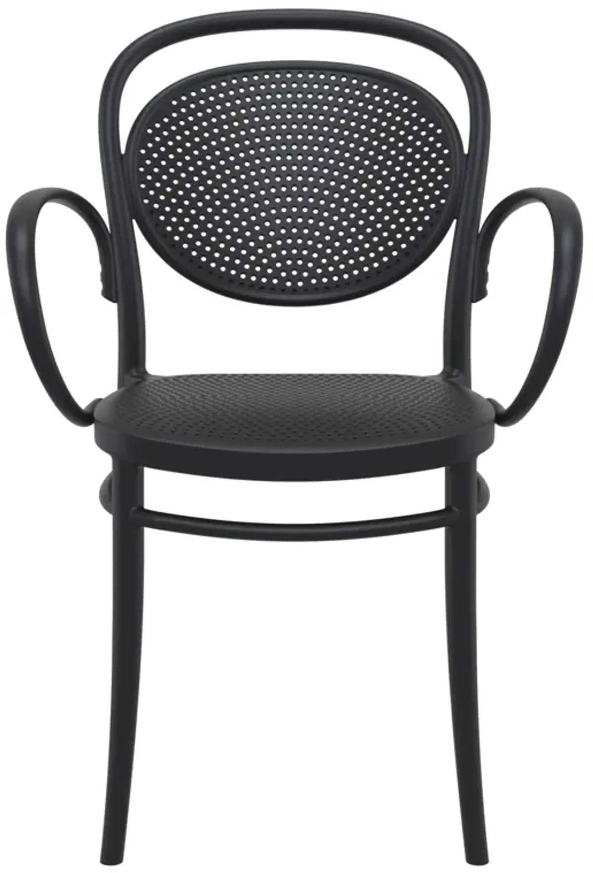 33.5" Black Stackable Outdoor Patio XL Arm Chair