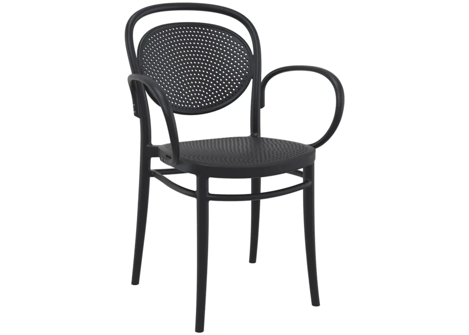 33.5" Black Stackable Outdoor Patio XL Arm Chair