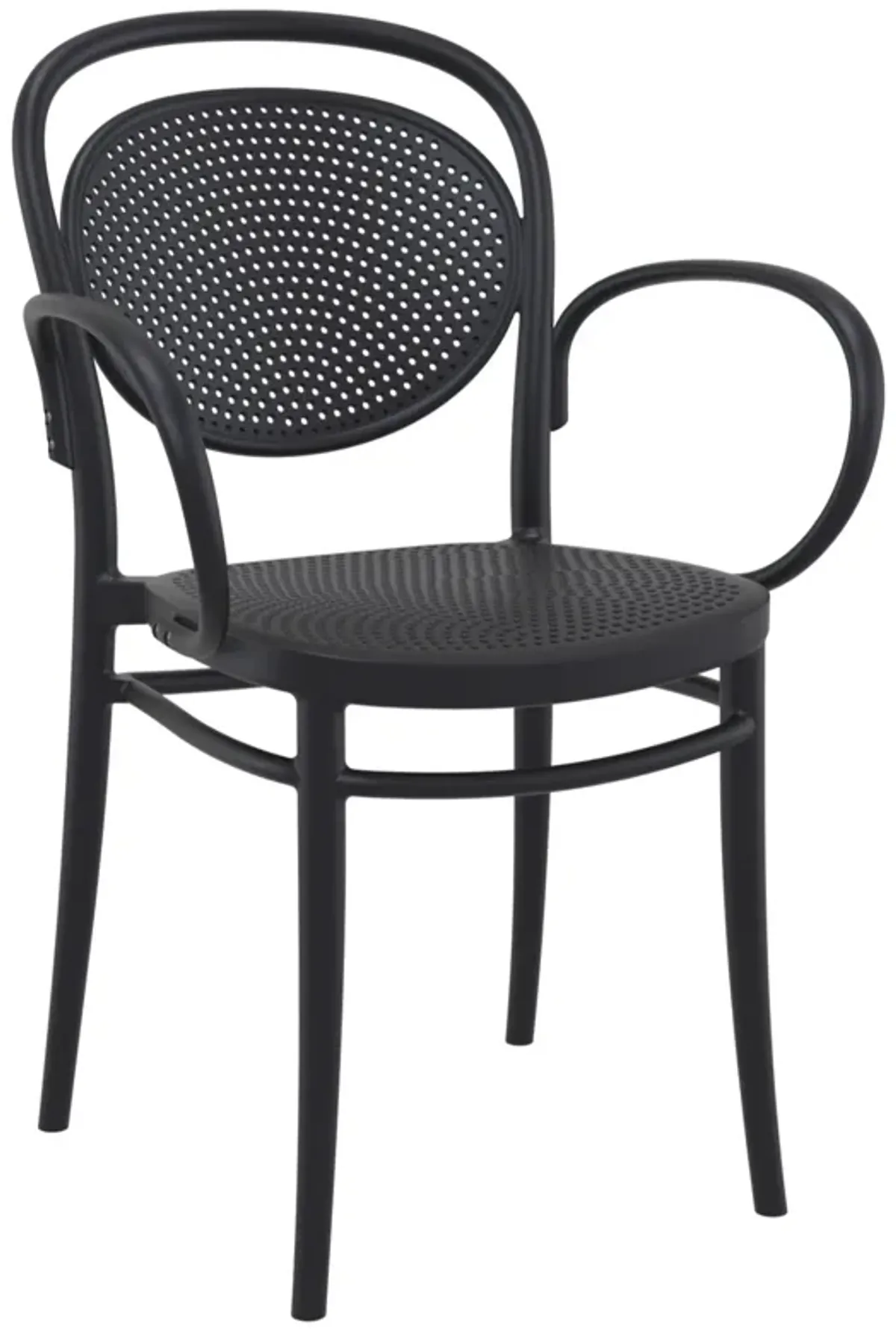 33.5" Black Stackable Outdoor Patio XL Arm Chair