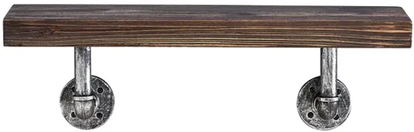 24" x 7" Floating Pipe Industrial Rustic Wall Mount Shelf
