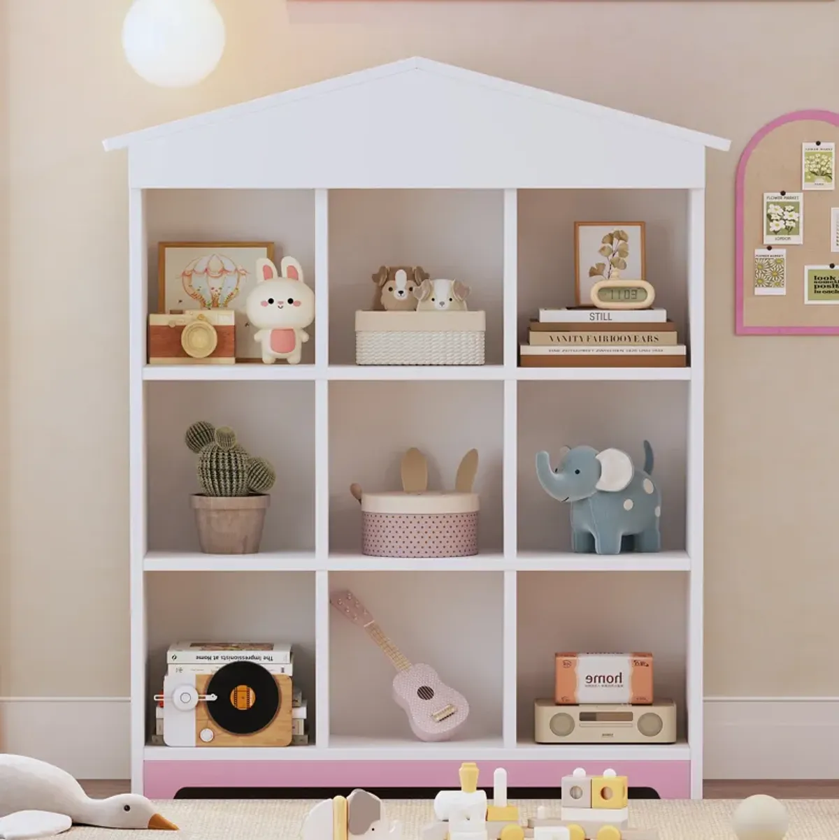 Merax House-shaped Storage Rack Kids Bookcase