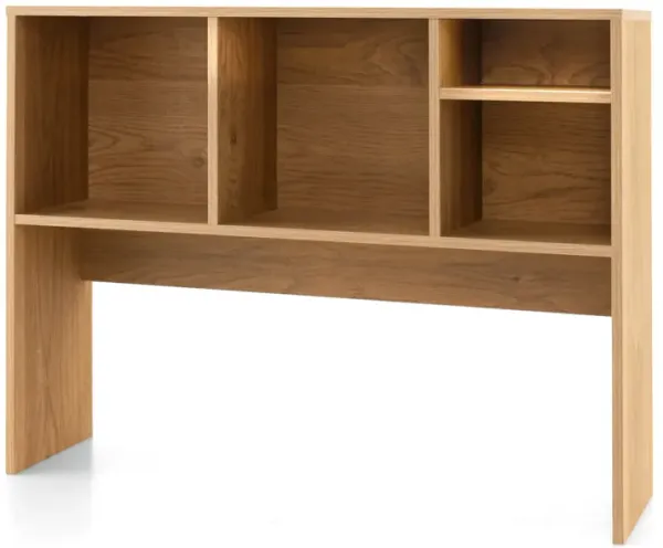 Computer Desktop Bookcase with 4 Cubbies and Open Back Compartment