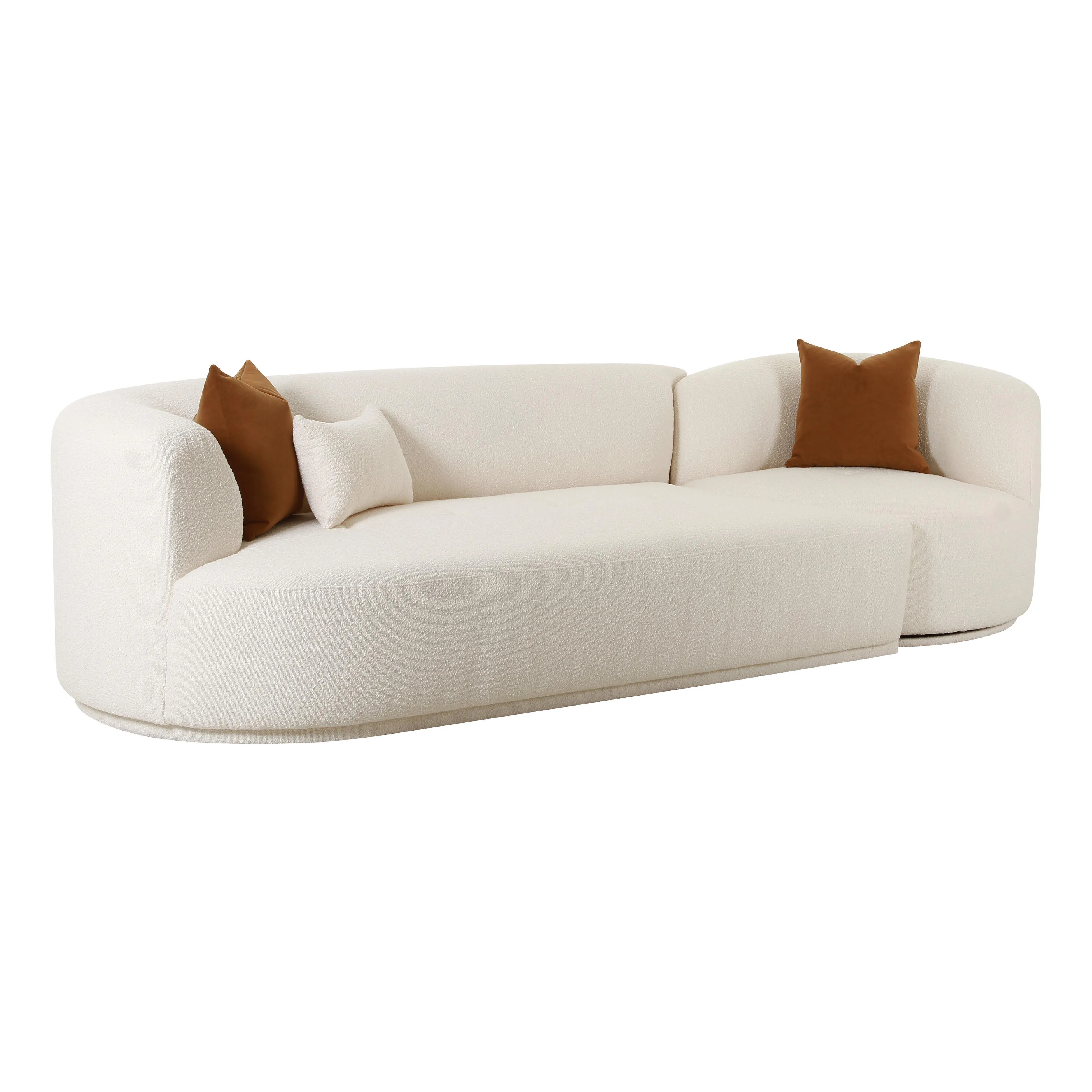 Fickle Cream Boucle 2-Piece Modular LAF Sofa