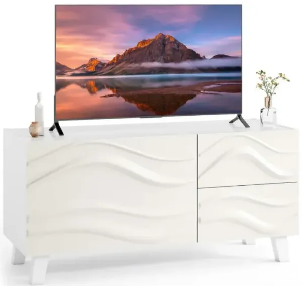 Hivvago Modern Mid Century TV Stand  with Drawers for 44 Inch TV